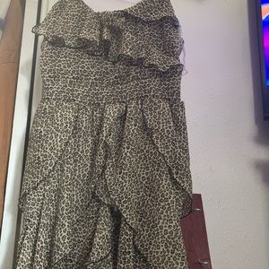 Leopard spaghetti strap dress